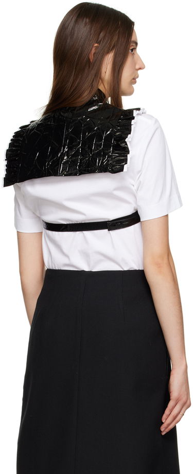 Tričká a tielka SHUSHU/TONG SHUSHU/TONG Ruffled Pintuck Bib Top Čierna | AW22TO10 PPU221, 2