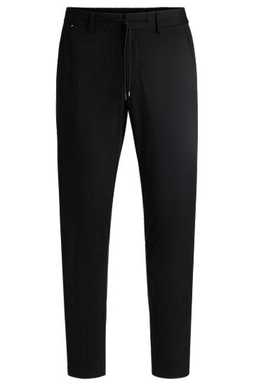 Nohavice BOSS Slim-Fit Performance-Stretch Jersey Trousers Čierna | 50502477, 0