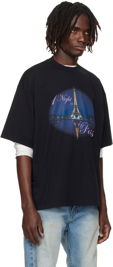 Tričko VETEMENTS VETEMENTS 'Night In Paris' Oversized T-Shirt Čierna | UH76TR410B, 4