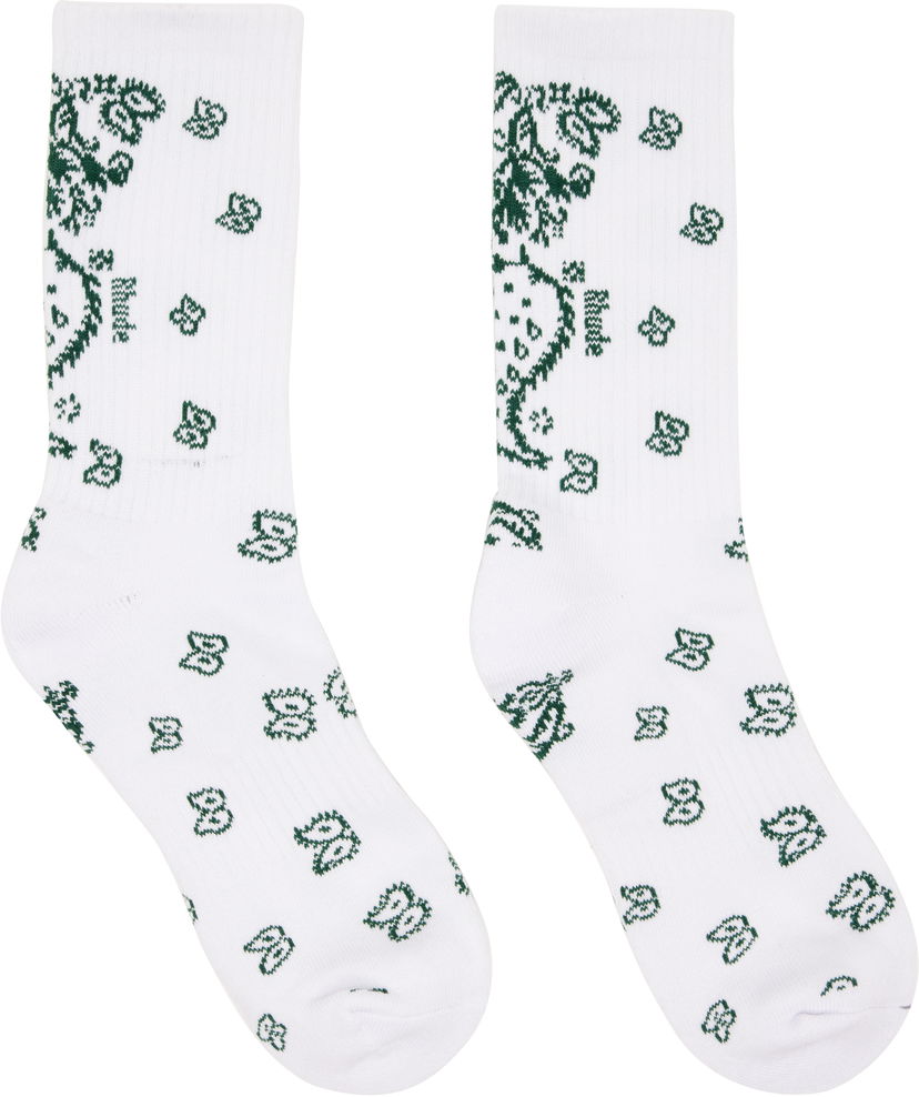Ponožky Rhude 'Rhude' Bandana Socks Biela | RHFW25SO03750