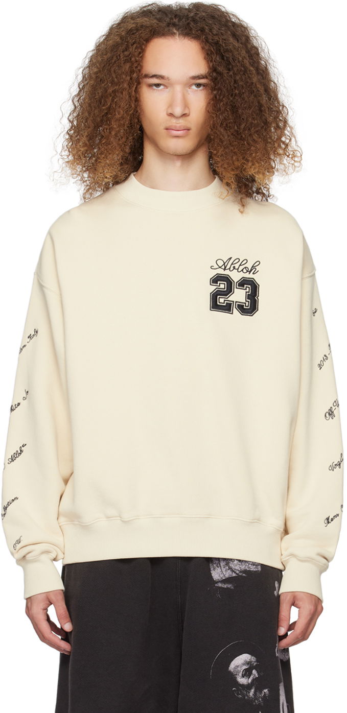 Mikina Off-White '23' Skate Sweatshirt Béžová | OMBA054S24FLE0090310