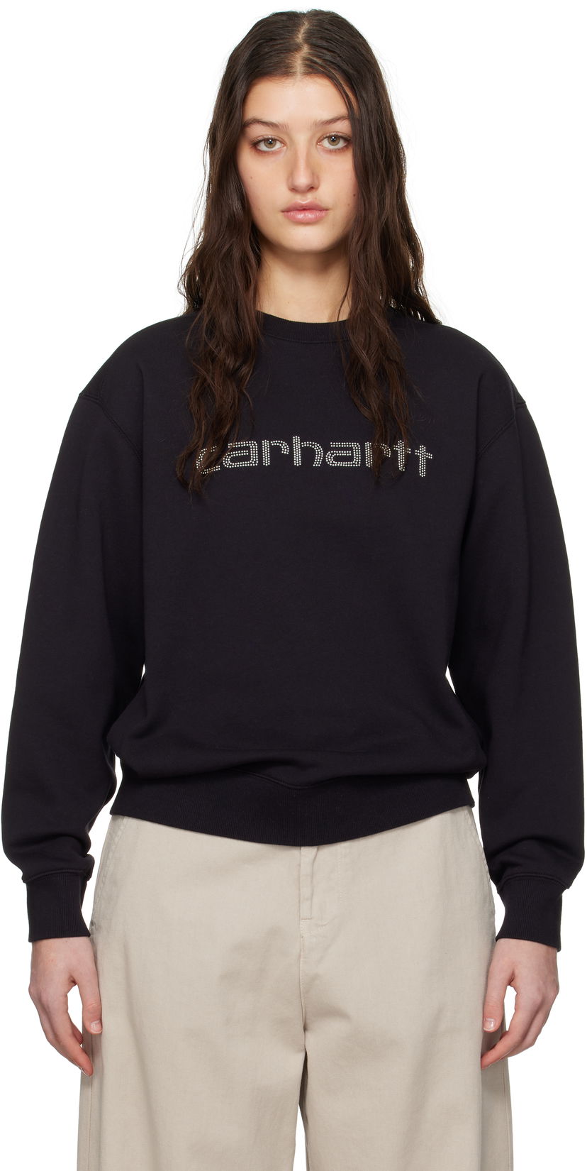 Mikina Carhartt WIP Work In Progress Rivet Script Sweatshirt Čierna | I034420 0M4XX