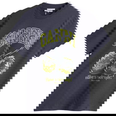 Tričko GANNI GANNI Relaxed Fit Graphic T-Shirt with Cherries Print Navy | T4292-252, 1