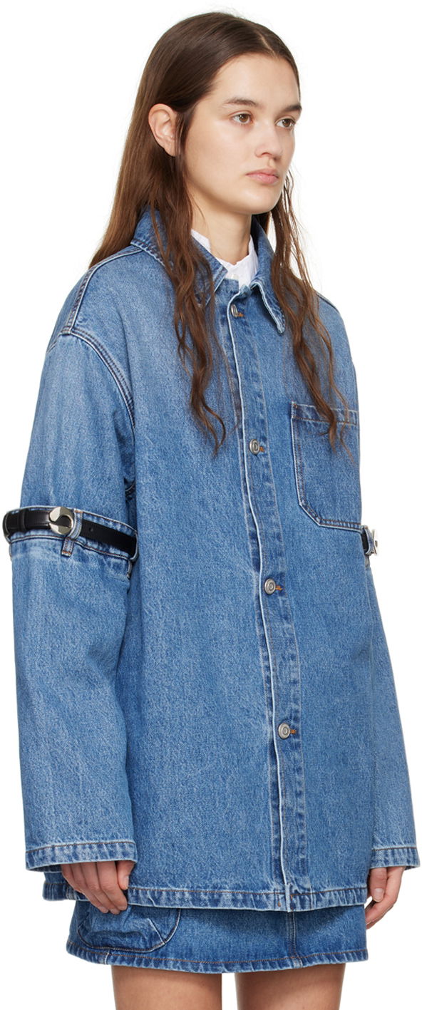 Coperni Denim Jacket with Open Elbow Detail