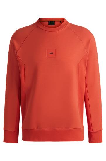 Sveter BOSS Stretch Cotton-Blend Sweatshirt Oranžová | 50537214, 0