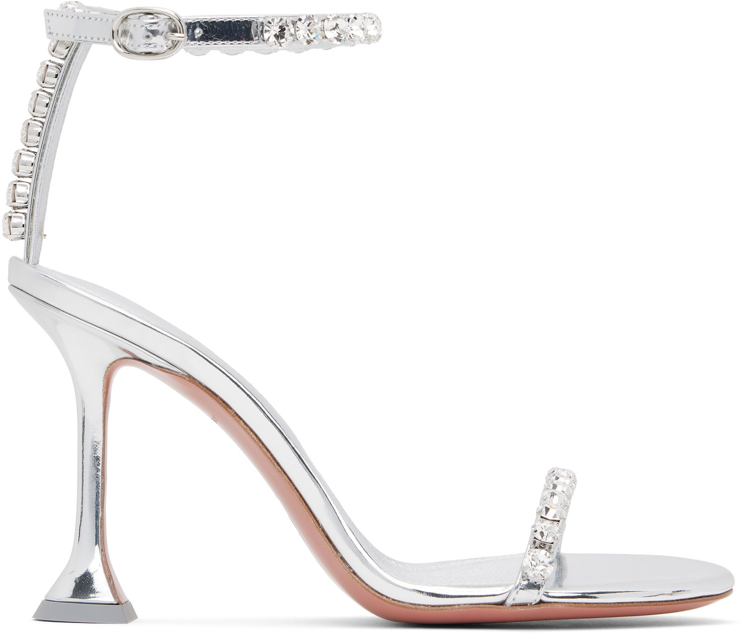 Šaty Amina Muaddi Amina Muaddi Gigi 95 Heeled Sandals Metalická | GIGI SANDAL 95, 0