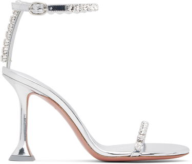 Šaty Amina Muaddi Amina Muaddi Gigi 95 Heeled Sandals Metalická | GIGI SANDAL 95, 0