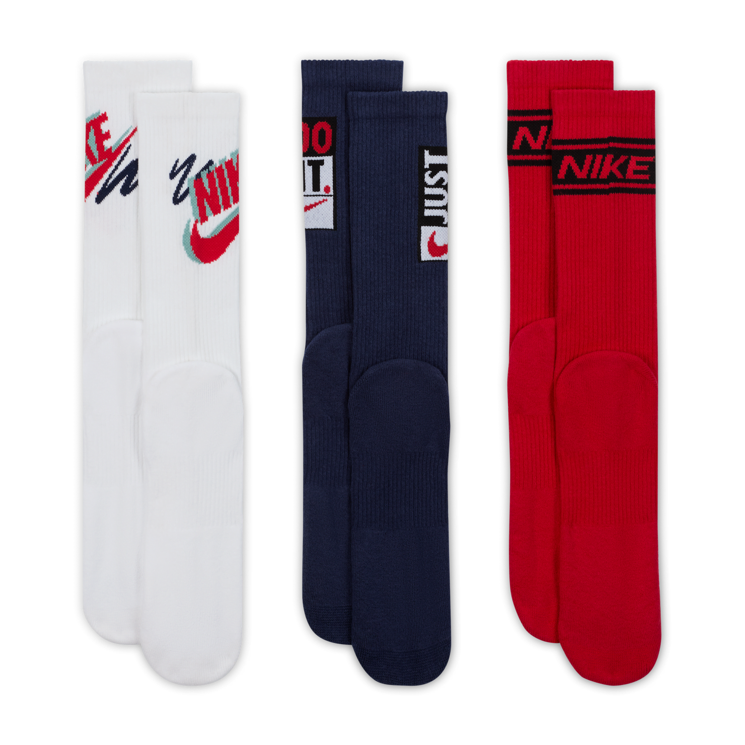 Ponožky Nike Everyday Plus Crew Socks - 3 Pairs Biela | HJ9339-904, 1
