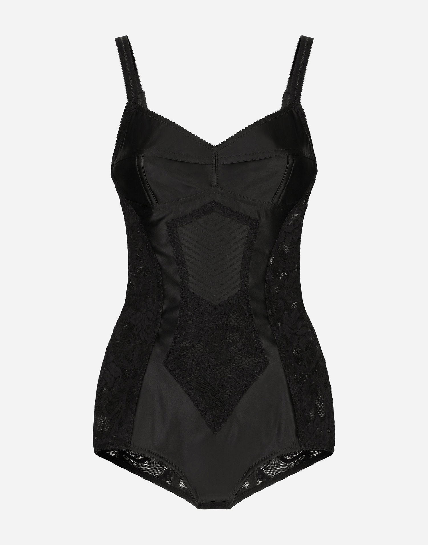 Body Dolce & Gabbana Lace And Satin Bodysuit Čierna | F7AC8TGDCL9N0000, 0