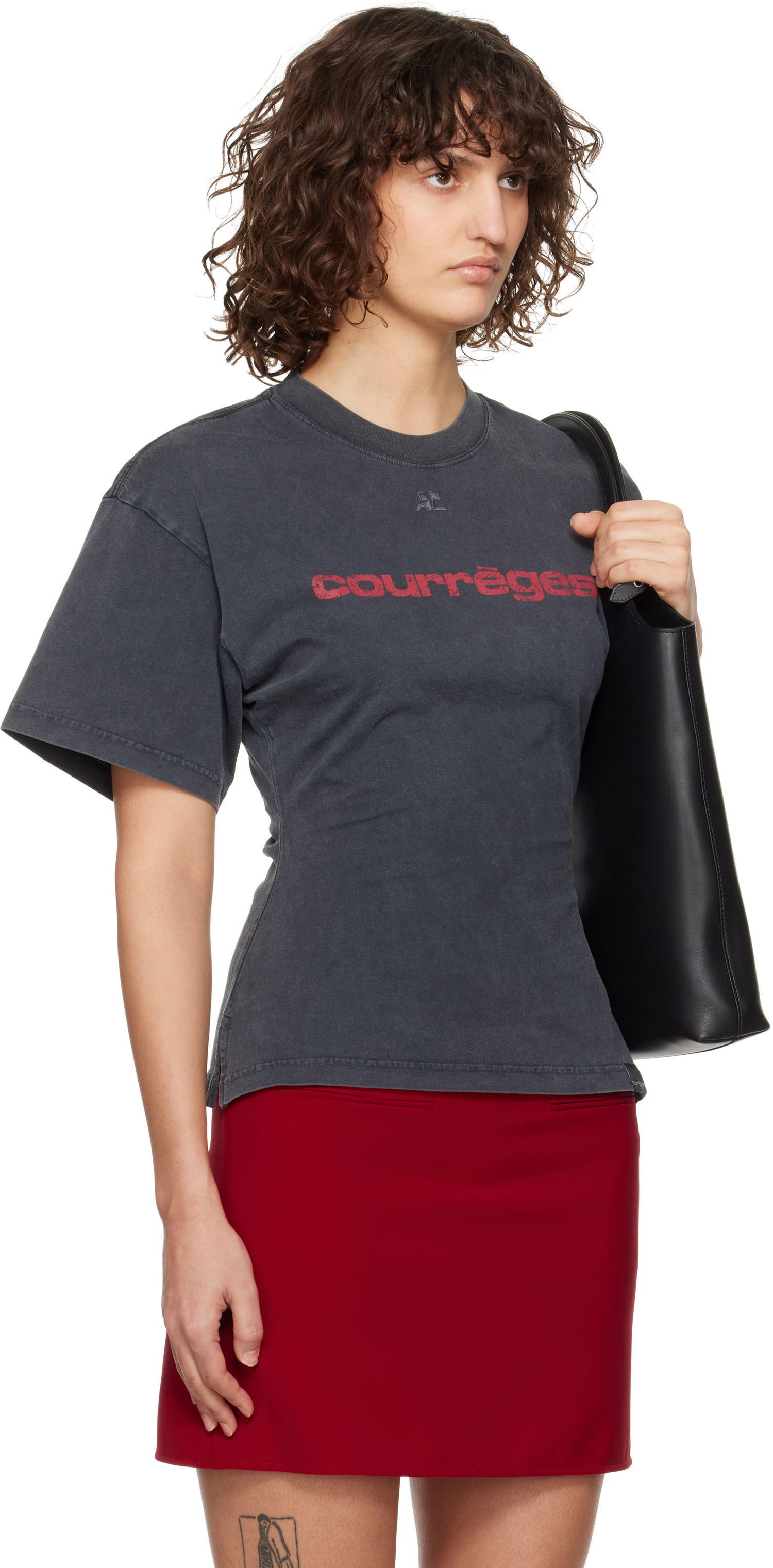 Tričko Courrèges Courrèges Fitted Printed T-Shirt Šedá | 125JTS168JS0109, 1