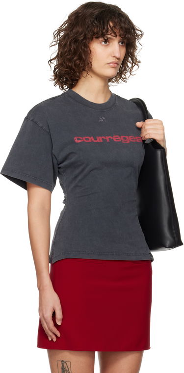 Tričko Courrèges Courrèges Fitted Printed T-Shirt Šedá | 125JTS168JS0109, 1