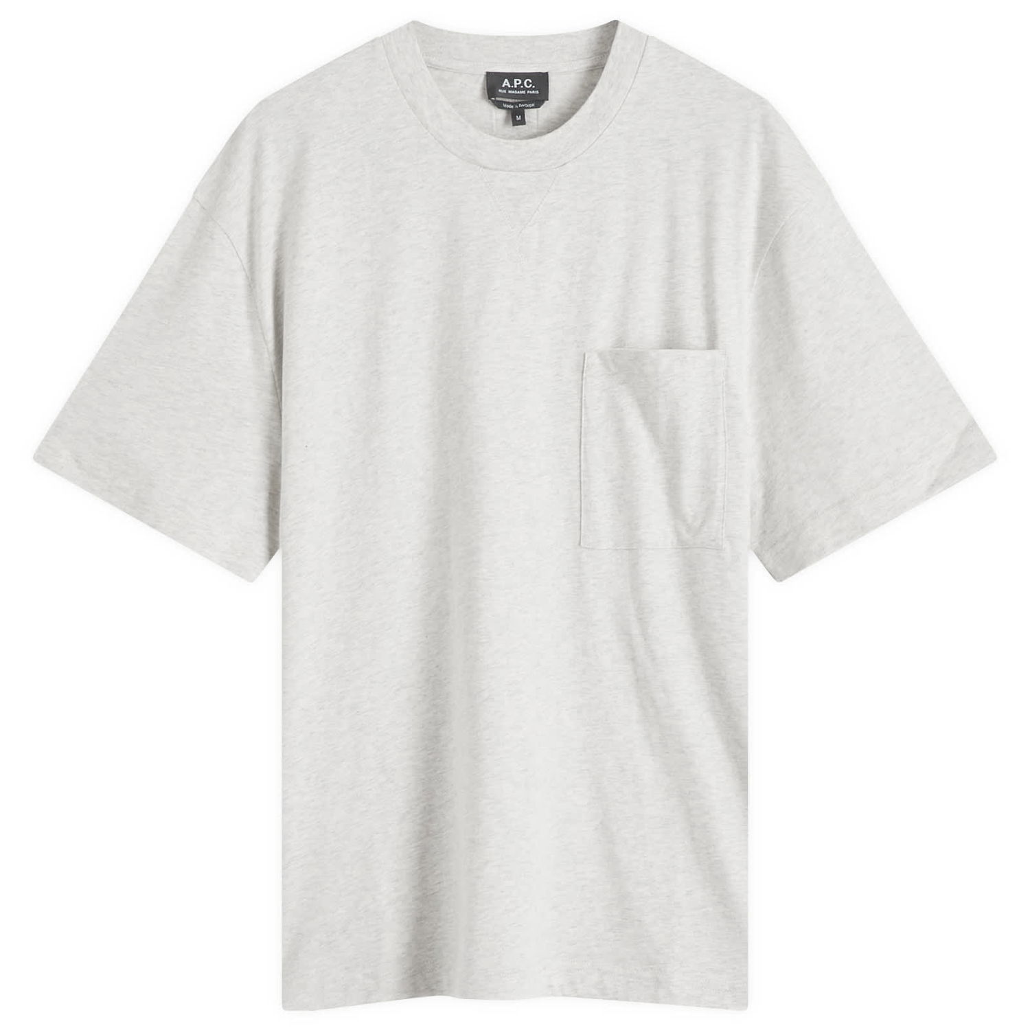 Tričko A.P.C. Heathered Ecru T-Shirt With Chest Pocket Šedá | COHBO-H26466-PAA, 0