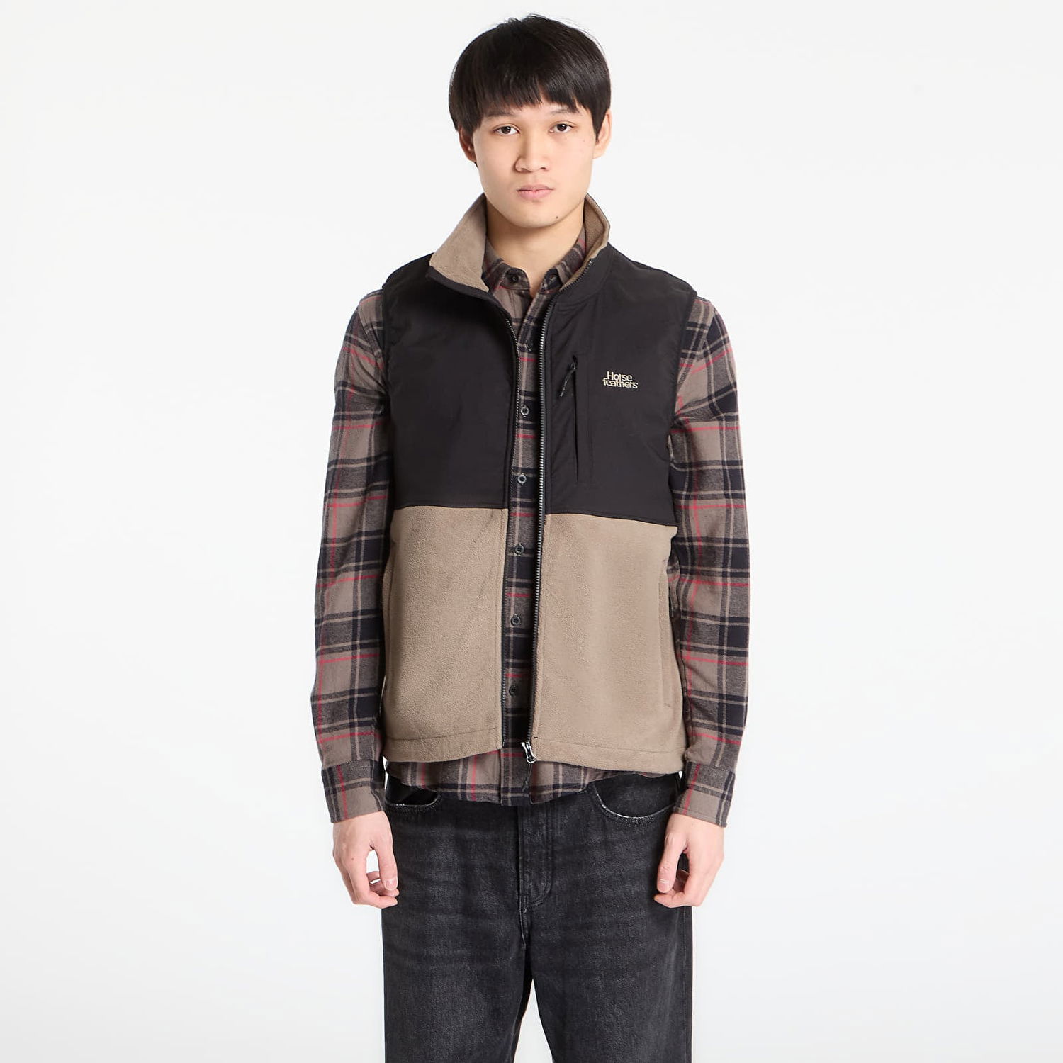 Vesta Horsefeathers Duval Fleece Vest Béžová | TM084B, 0