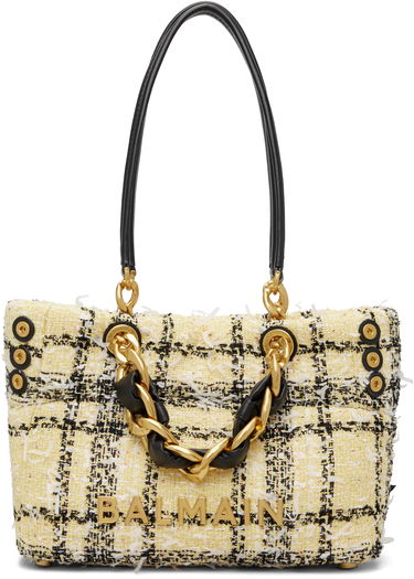 Tote bag Balmain Plaid Tweed Chain-link 1945 Tote Rôznofarebný | GN1FD871TTWN, 0