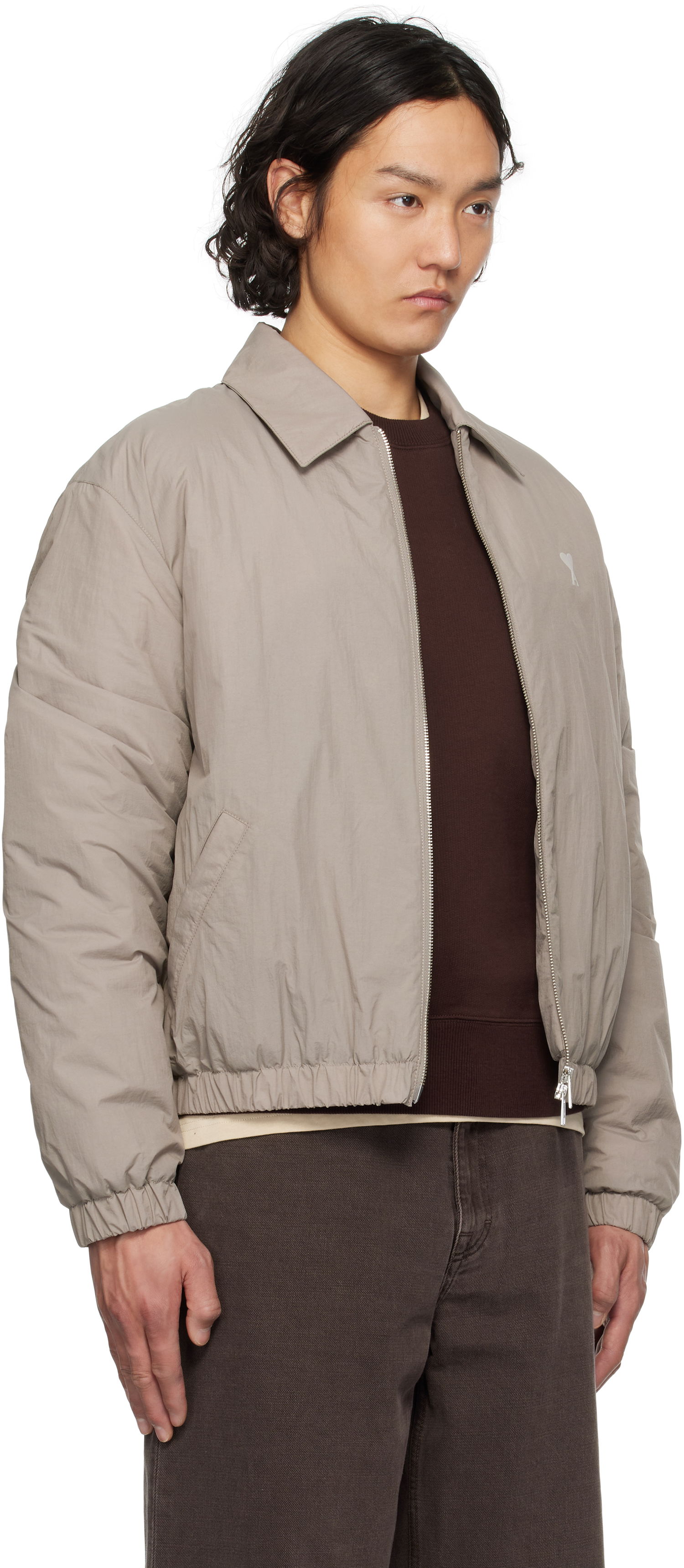 Bomber bunda AMI AMI de Coeur Zipped Jacket Šedá | HJK041.PA0009, 1