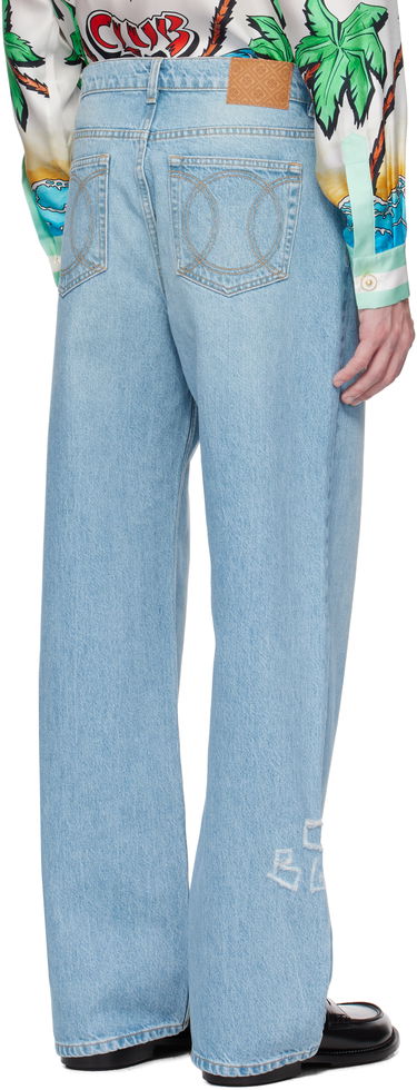 Džínsy Casablanca Casablanca Distressed Graffiti Jeans Modrá | MS25-TR-274-01, 2