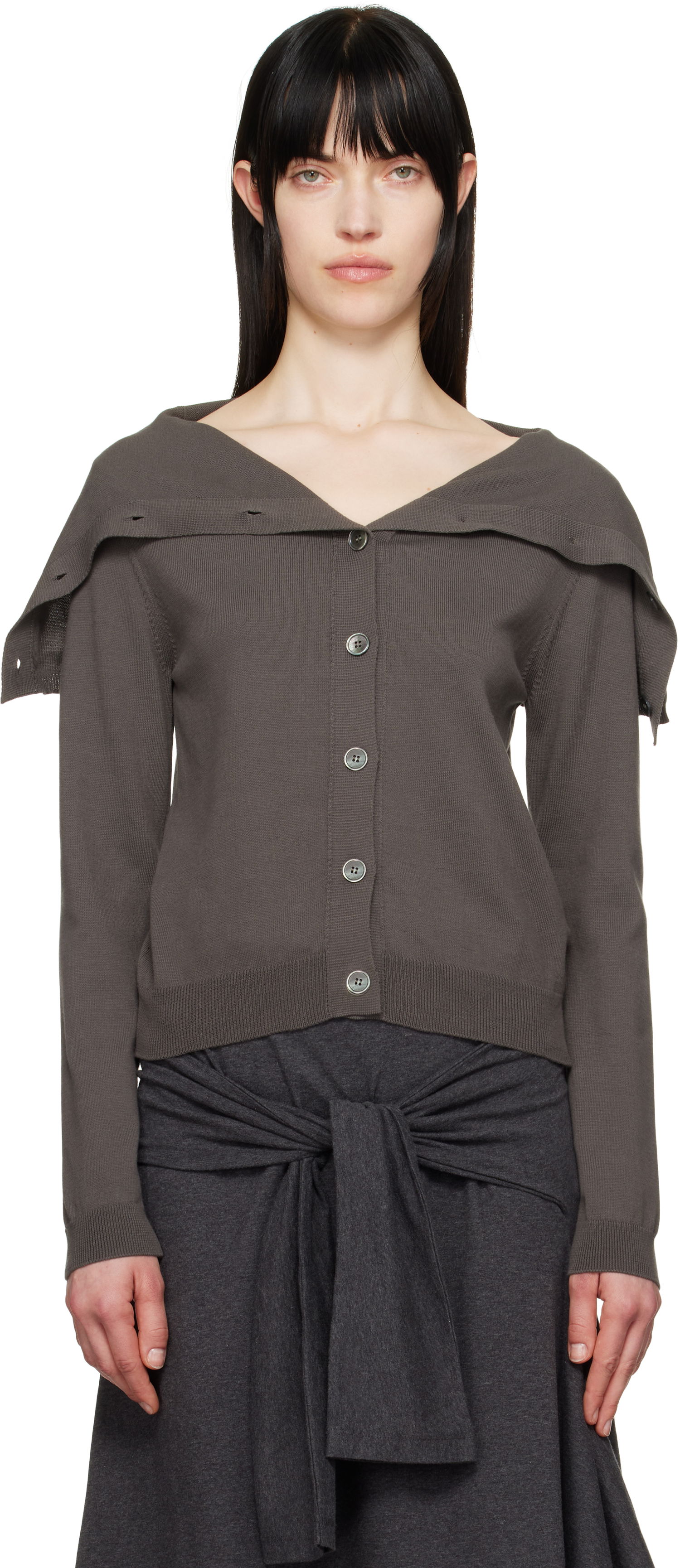 Sveter OUR LEGACY Our Legacy Open Knit Cardigan Šedá | W2253OF, 0
