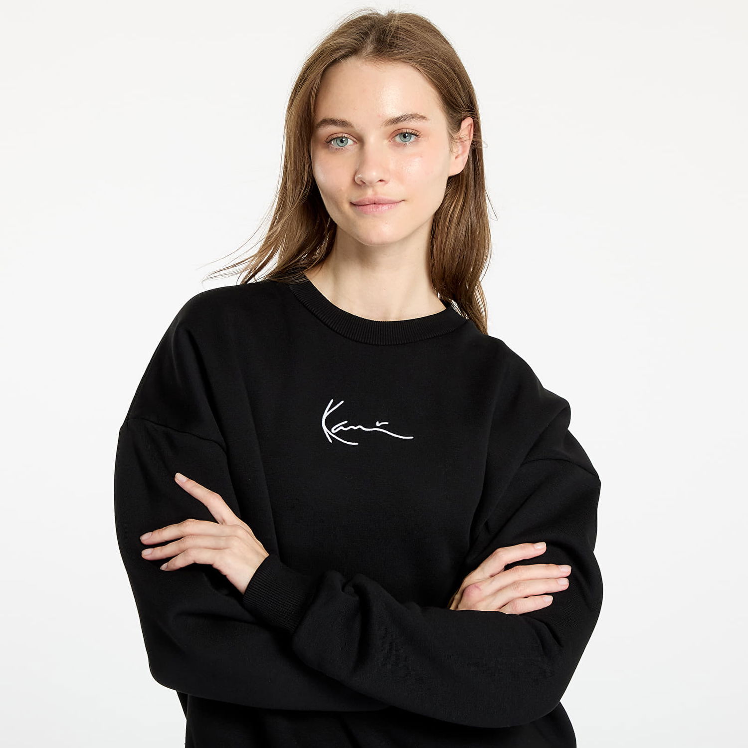 Mikina Karl Kani Small Signature Essential OS Crew Black Čierna | KW-CR021-001-01, 1