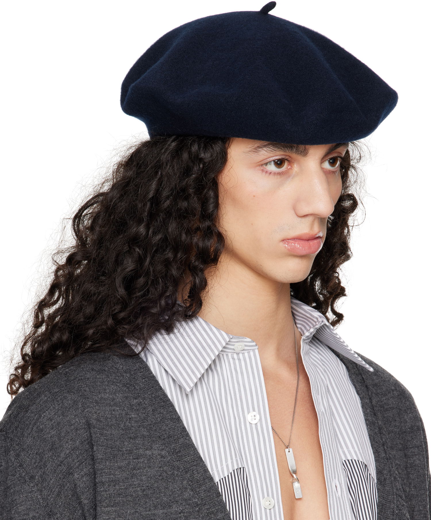 Baretka Maison Margiela Maison Margiela Heavy Wool Beret Navy | S50TC0075 M13115, 1