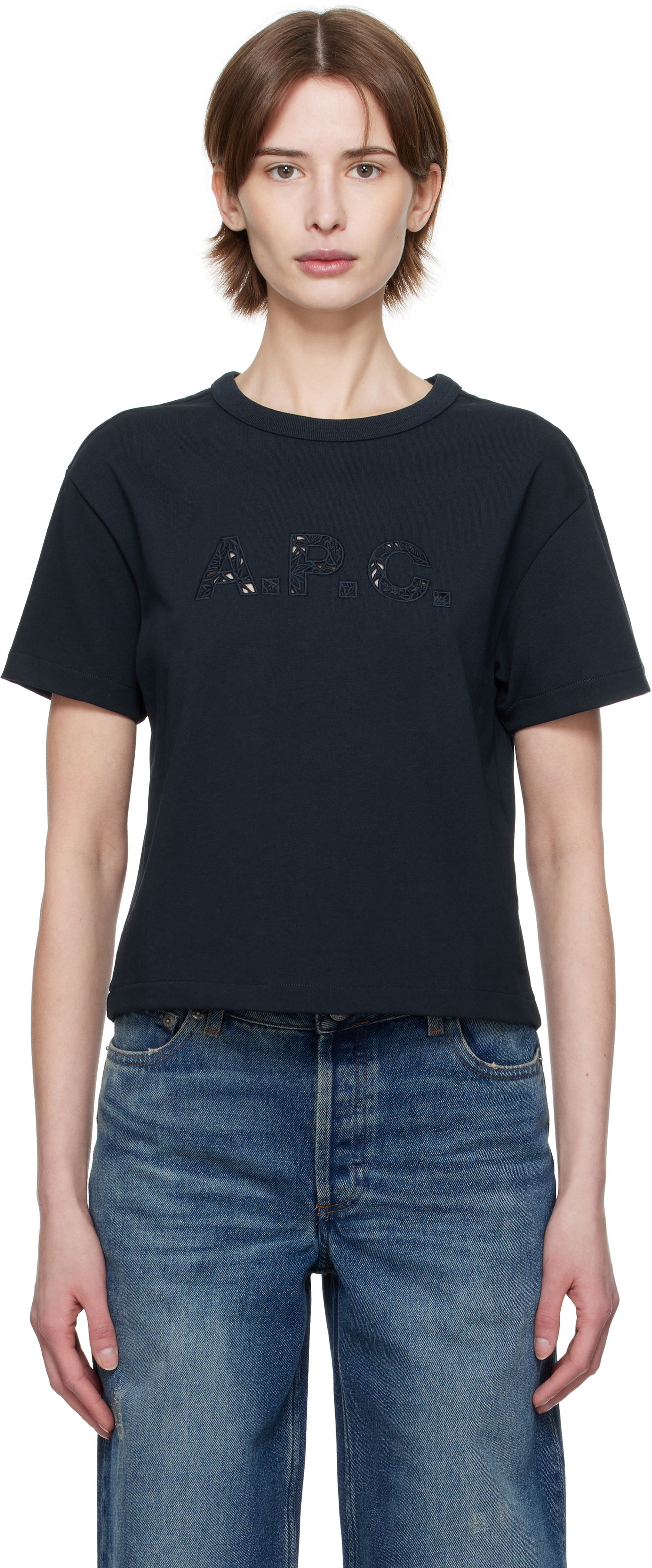 Crop Top A.P.C. A.P.C. Annie Cropped T-Shirt Čierna | COHBQ-F26495, 0