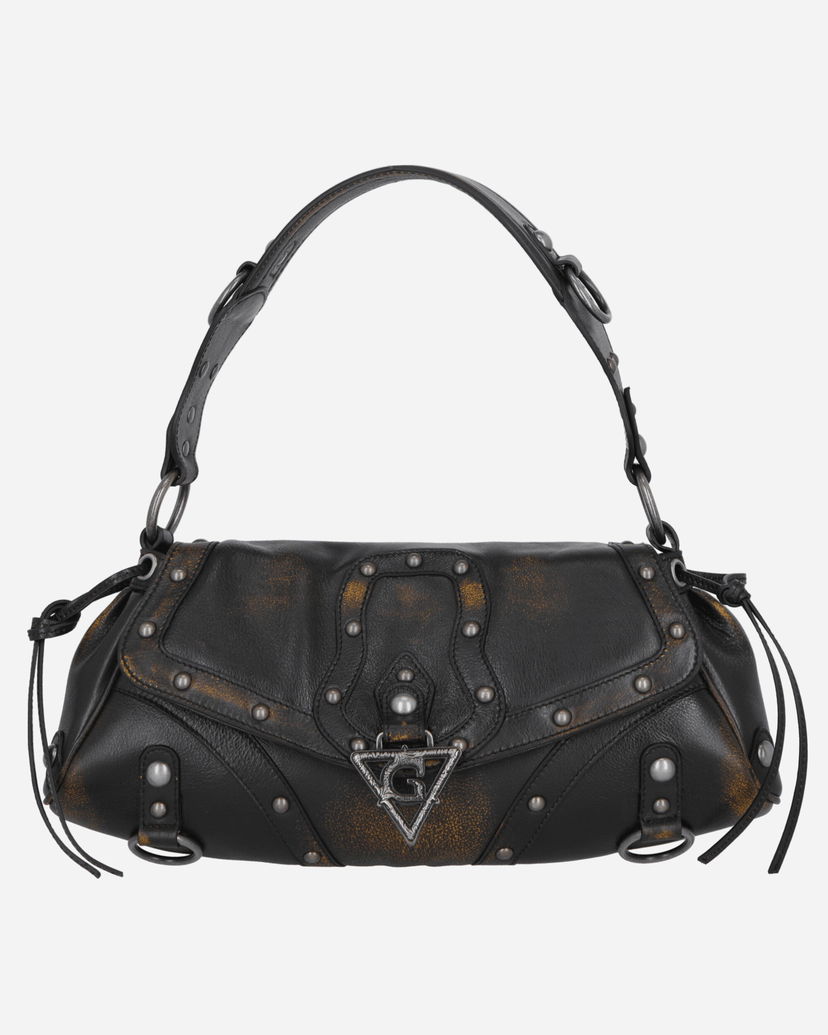 Batohy a tašky GUESS Washed Leather Shoulder Bag Black Čierna | W4GZ08L0UC0 JTMU