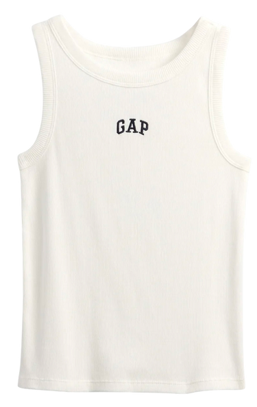 Tielko GAP Ribbed Logo Tank Top Biela | 771346-02, 2