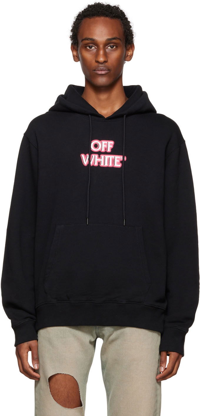 Mikina Off-White Black Emotion Neon Slim Hoodie Čierna | OMBB097F22FLE0111030, 0