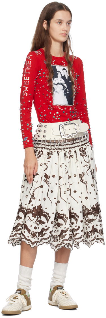 Sukňa Chopova Lowena Alma Knee Carabiner Midi Skirt Biela | 3194, 3