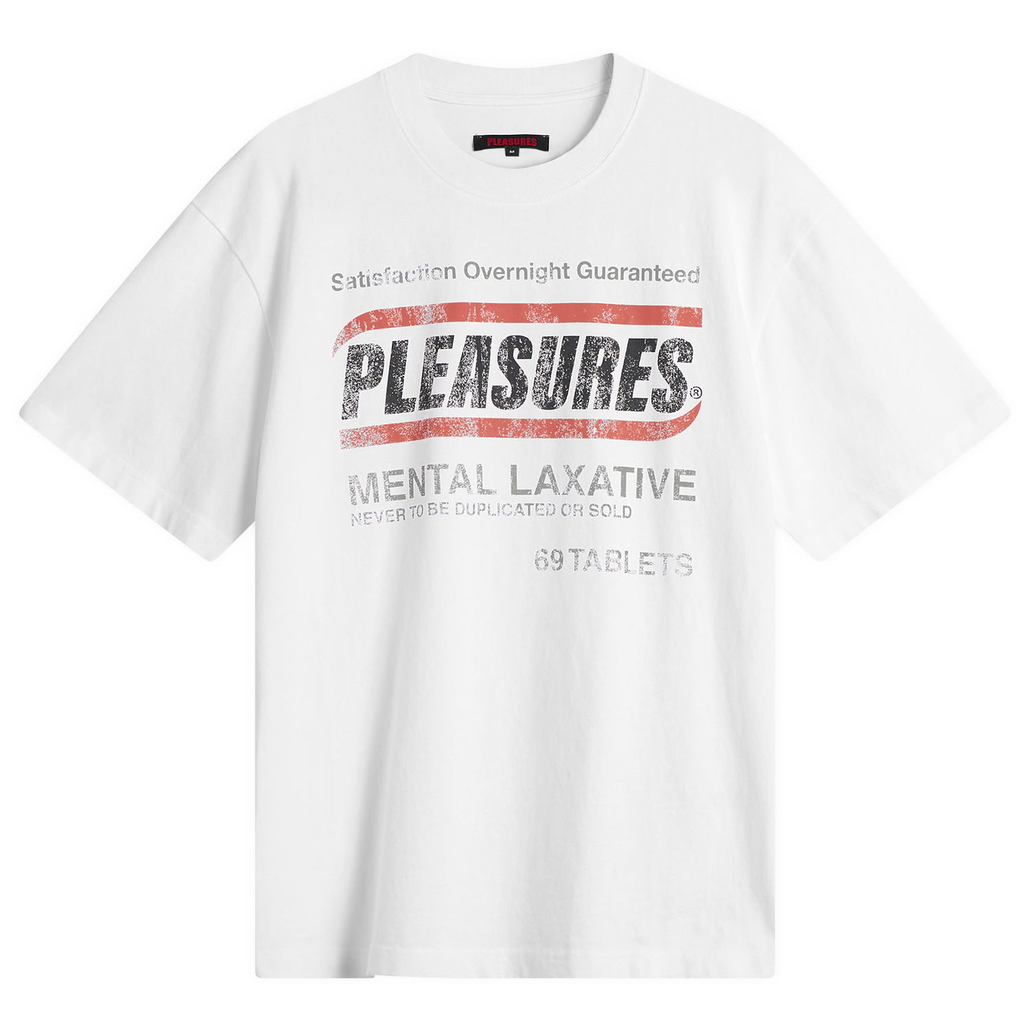 Tričko Pleasures Relief Heavyweight T-Shirt with Mental Laxative 69 Tablets Graphic Biela | P25F041-WHT, 1
