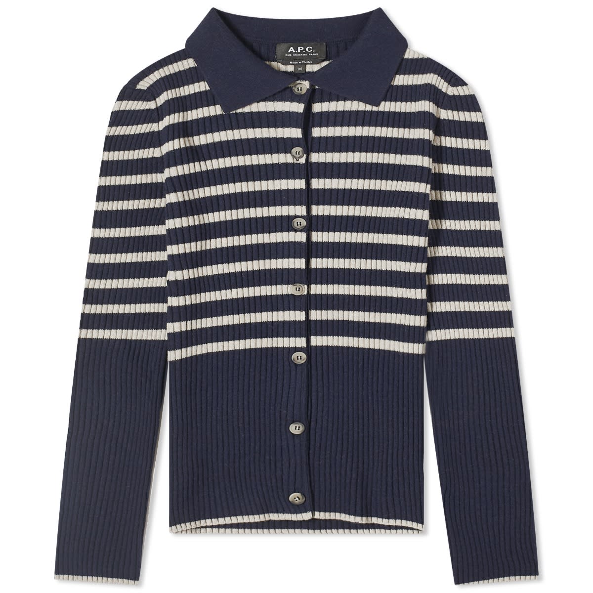Sveter A.P.C. Mallory Striped Cardigan Navy | WSAAZ-F22251-TIQ, 0