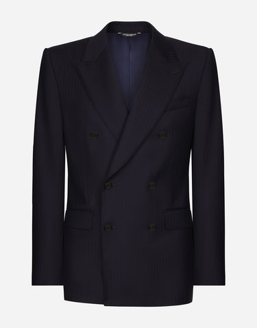 Bunda Dolce & Gabbana Double-breasted Wool Jacket Modrá | G2QU4TFC2FIB0387, 0