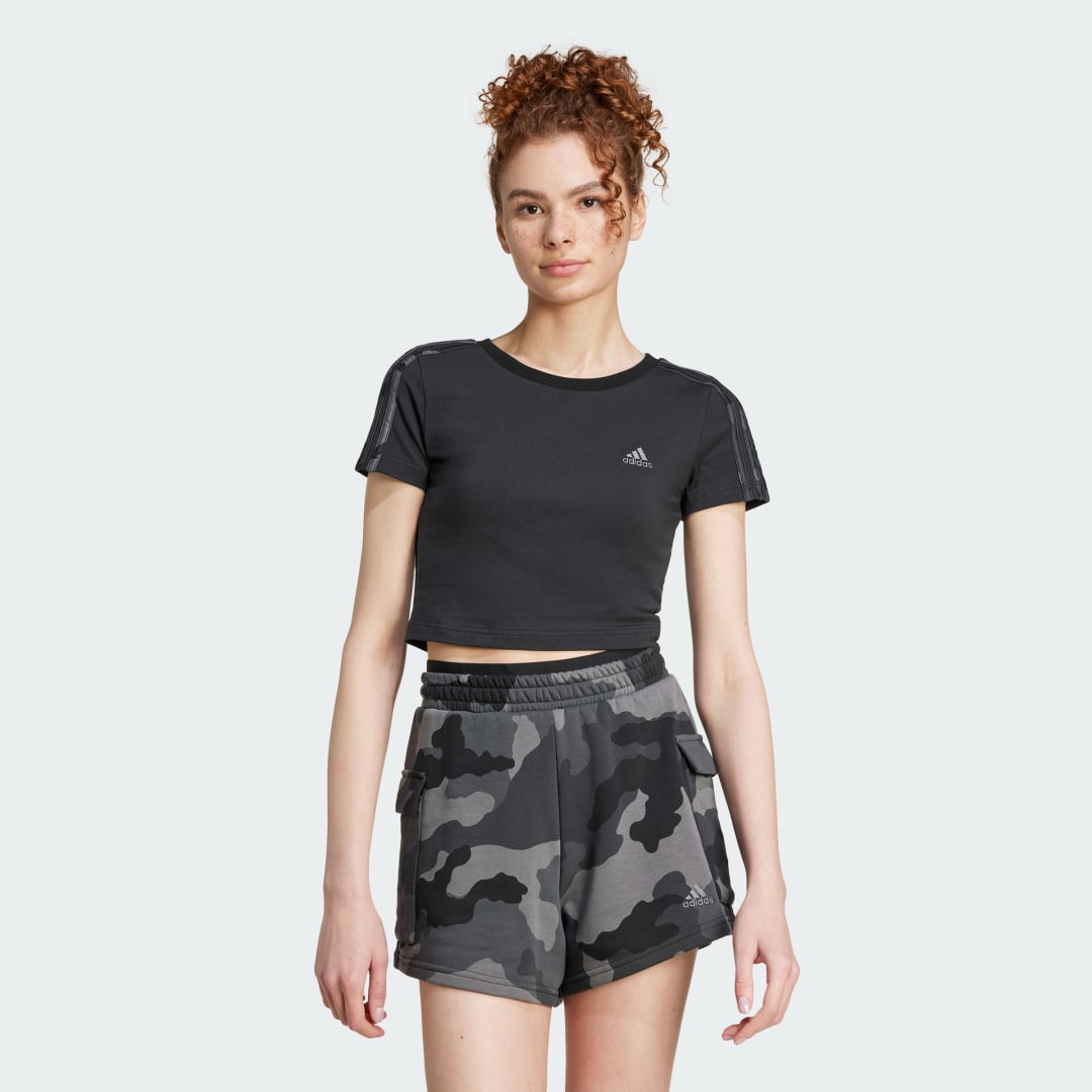 Crop Top adidas Performance Essentials 3-Stripes Crop Top Čierna | IY1691, 0