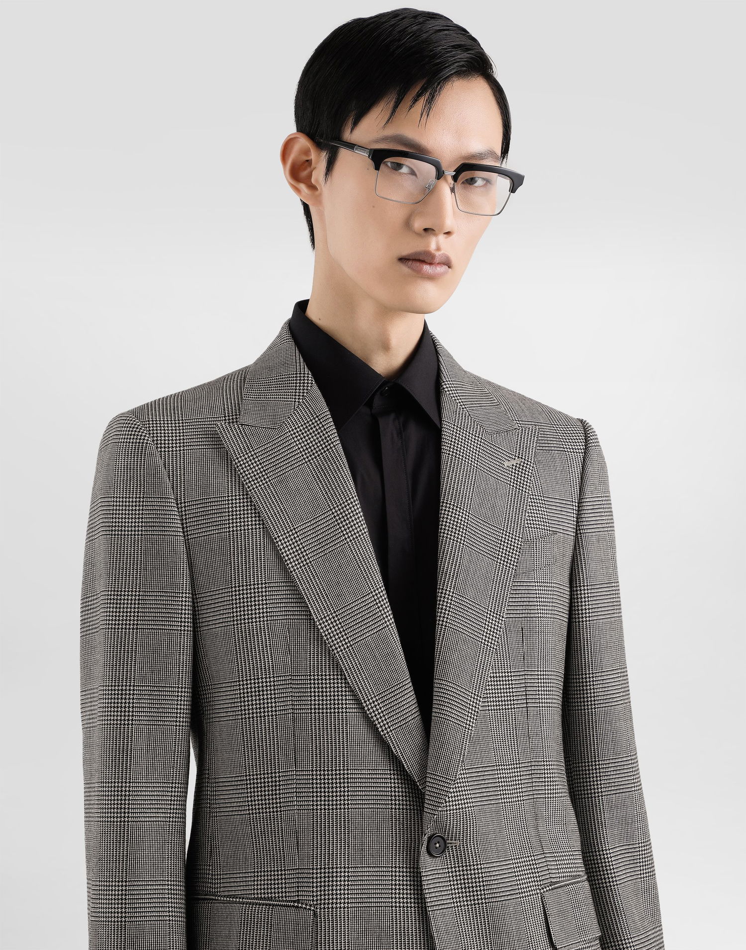 Bunda Dolce & Gabbana Dolce & Gabbana Sicilia Light Glen Plaid Single-Breasted Jacket Šedá | G2TV4TFQ2MZS8100, 1