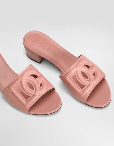 Doplnky Dolce & Gabbana Dolce & Gabbana Calfskin DG Logo Mules Ružová | CR1755AY32980405, 3