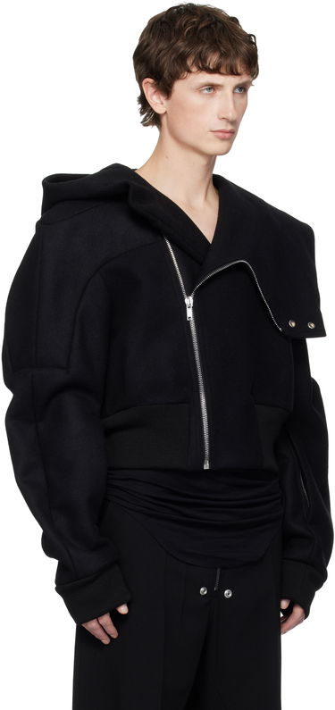 Bomber bunda Rick Owens Rick Owens Concordians Cropped Hooded Flight Bomber Jacket Čierna | RU02E1761 WSF, 1