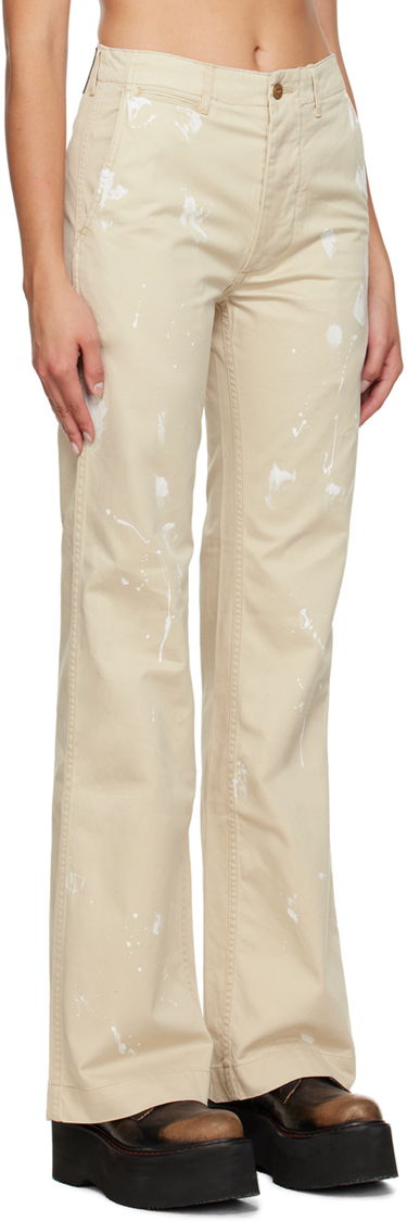 Nohavice R13 R13 Jane Paint Splatter Trousers Béžová | R13WR175-R258D, 1