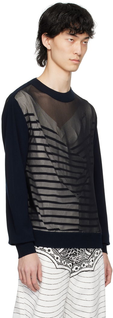 Sveter Jean Paul Gaultier Gaultier Oversized Striped Sweater Navy | 24/25-U-PL046B-M064-590100, 1
