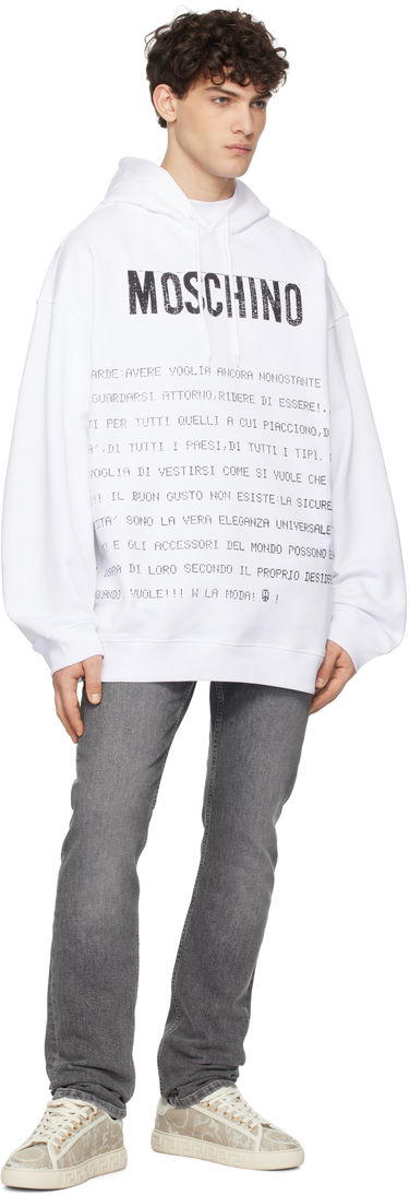 Mikina Moschino Moschino Message Hoodie Biela | 251ZZA170702281001, 3