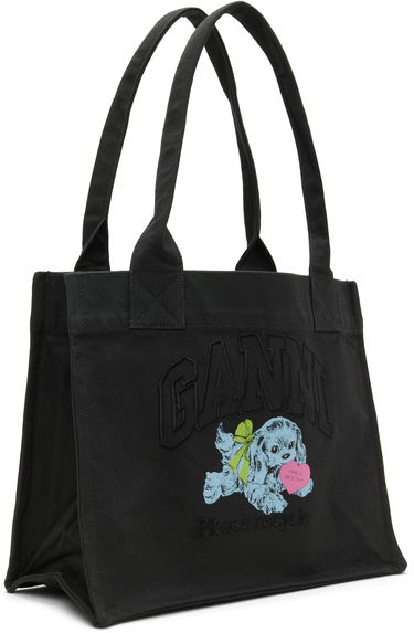 Tote bag GANNI Puppy Graphic 'Please Recycle' Large Tote Čierna | A7158, 1