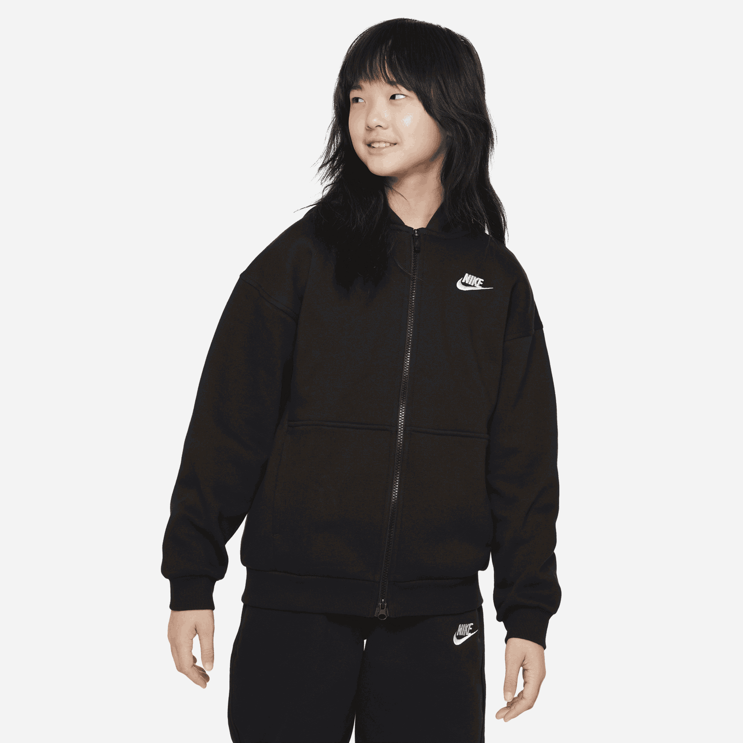 Mikina Nike Sportswear Club Fleece Full-Zip Hoodie Čierna | FD2931-010, 0