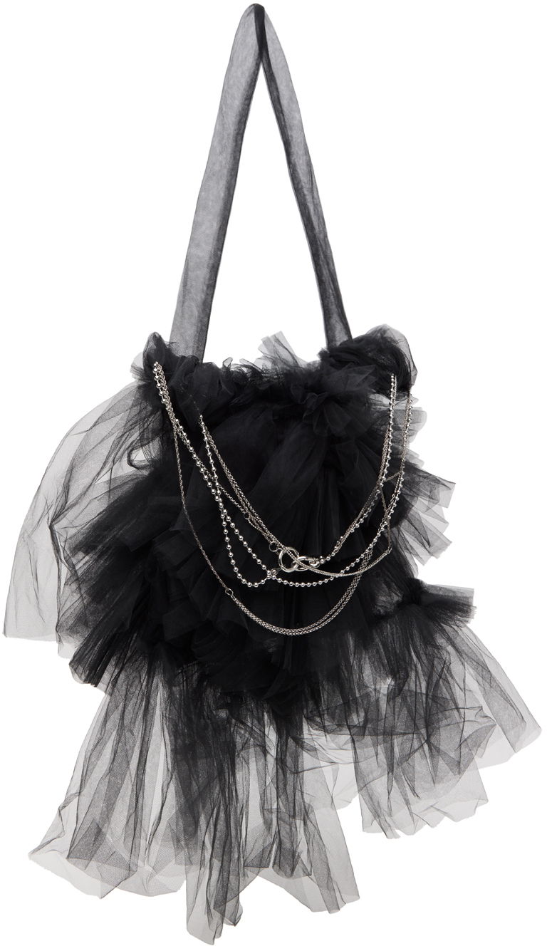 Tote bag Collina Strada Collina Strada Small Mist Tulle Tote Bag with Chains Čierna | XX9019, 1