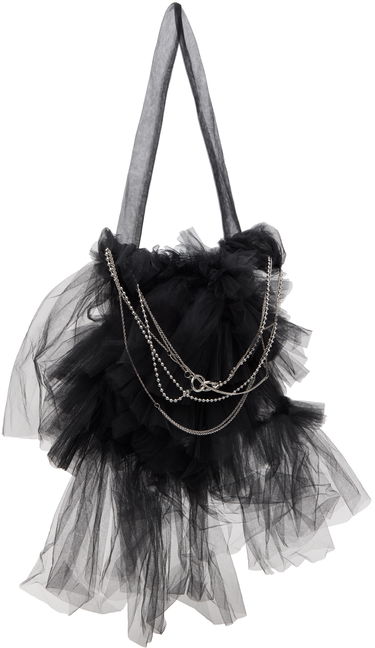 Tote bag Collina Strada Collina Strada Small Mist Tulle Tote Bag with Chains Čierna | XX9019, 1