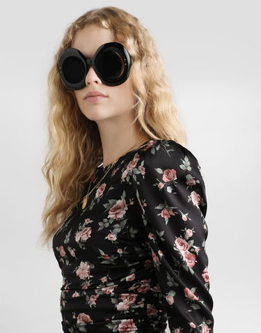 Šaty Dolce & Gabbana Dolce & Gabbana Vintage Rose-print Draped Dress Rôznofarebný | F60G3TFSA8HHN5XQ, 3