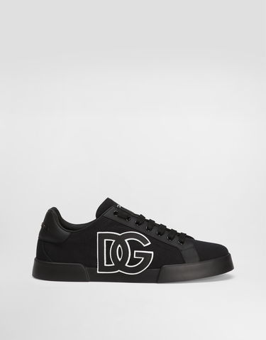 Tenisky a topánky Dolce & Gabbana Dolce & Gabbana Portofino Light Strobel Canvas and Calfskin Čierna | CS2343AE6298B956, 0