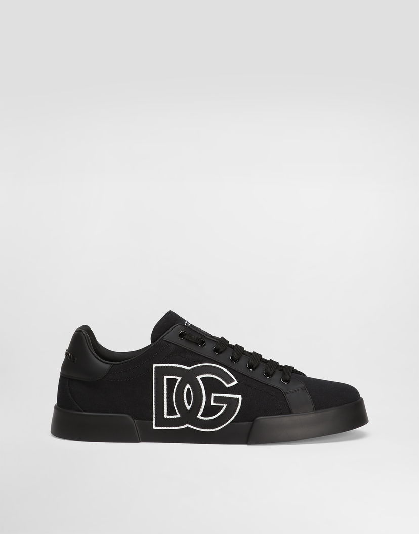 Tenisky a topánky Dolce & Gabbana Dolce & Gabbana Portofino Light Strobel Canvas and Calfskin Čierna | CS2343AE6298B956