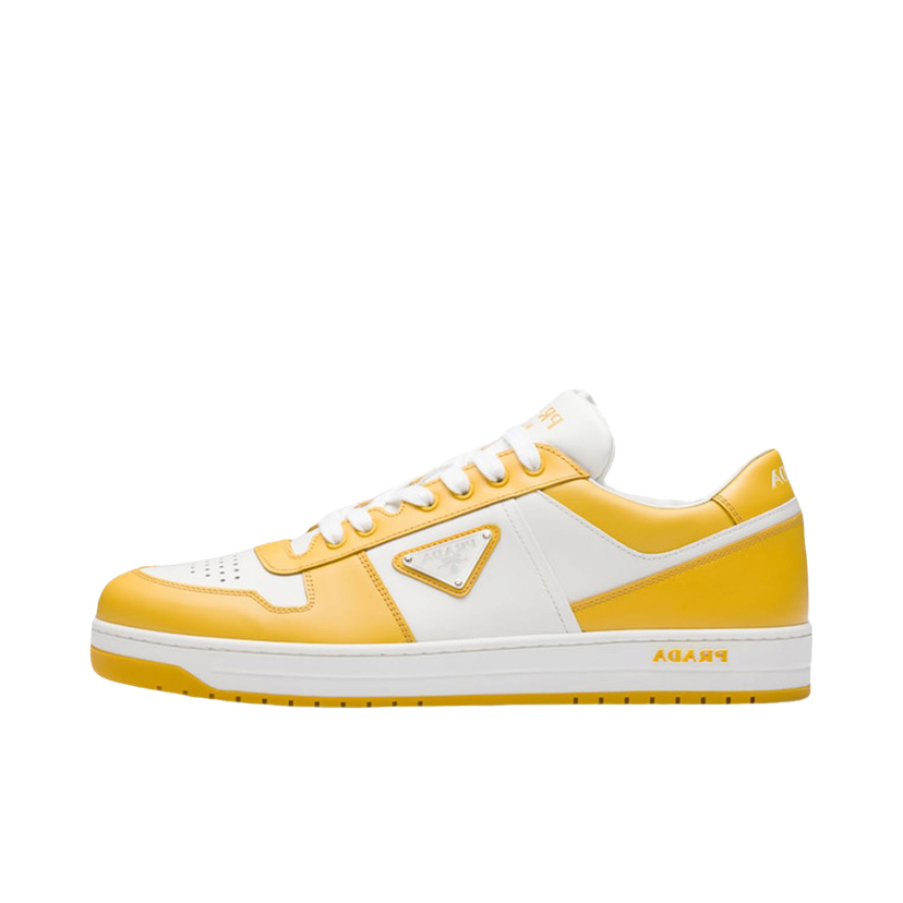 Tenisky a topánky Prada Downtown Low Top Sneakers Leather White Yellow Sun Žltá | 2EE364_3LKG_F0A7U