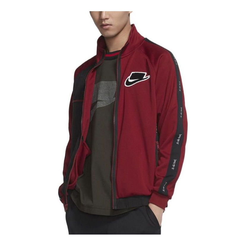 Bomber bunda Nike Sportswear Colorblock Logo Jacket Červená | BV4604-677