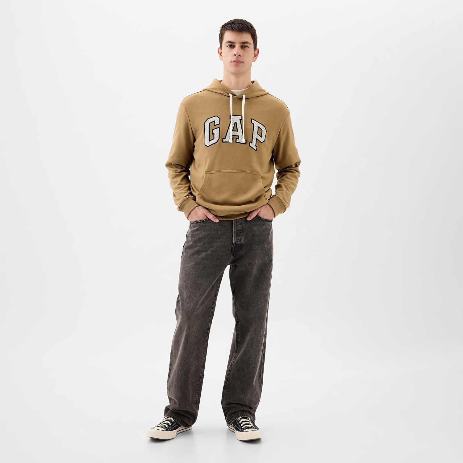 Mikina GAP French Terry Pullover Logo Hoodie Perfect Khaki Zelené | 868458-00, 1