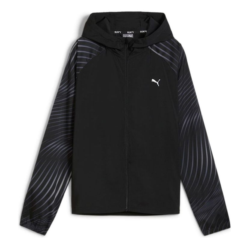 Vetrovka Puma Printed Woven Running Jacket Čierna | 524035-82