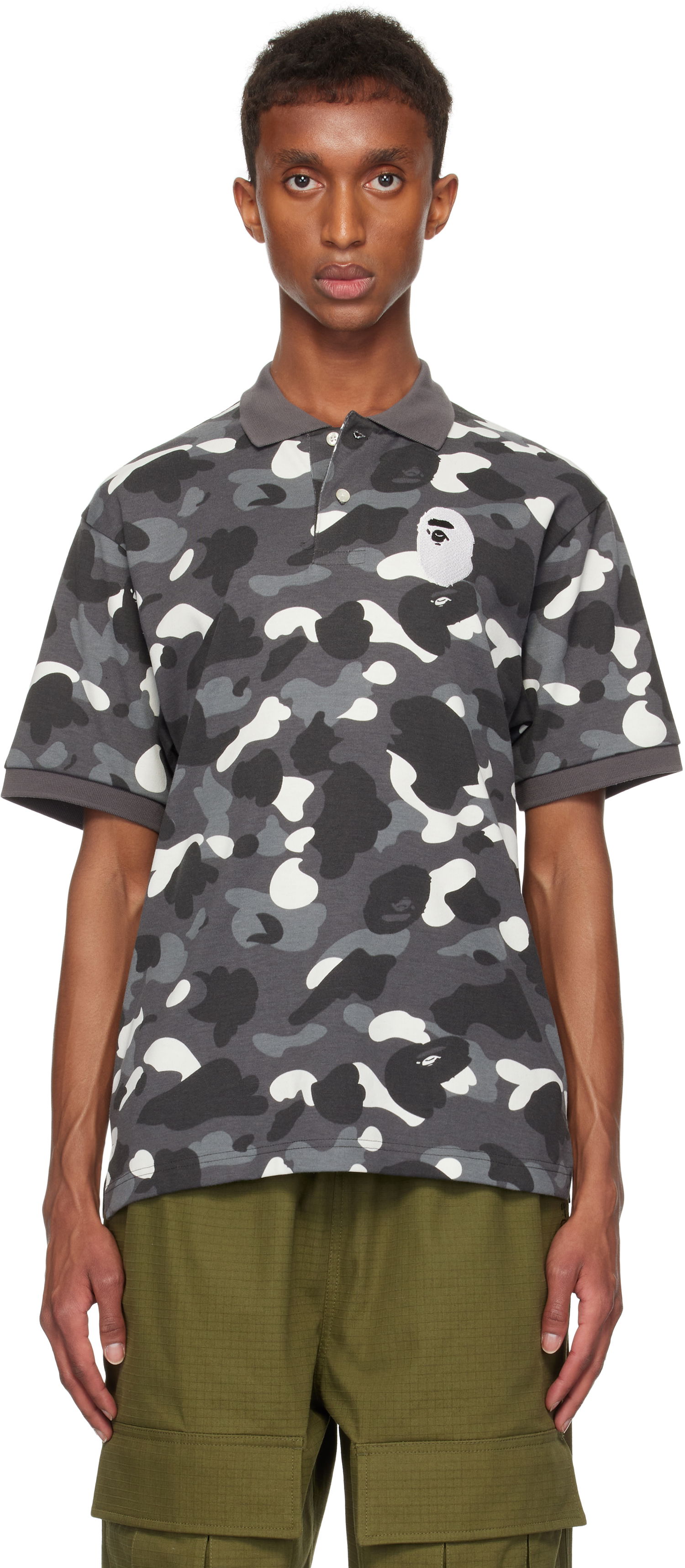 Polo tričko BAPE Ape Head Relaxed Fit Polo Čierna | 001POK301003M, 0